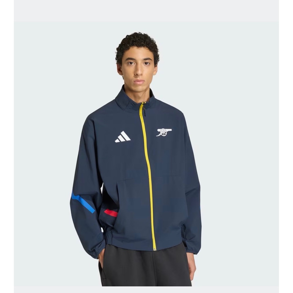Adidas Arsenal FC Men XXL Navy Blue Full Zip Presentation Jacket Windbreaker